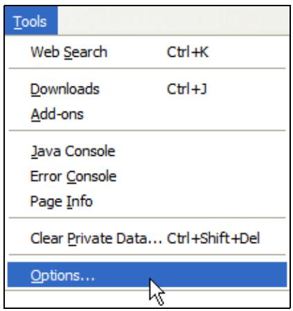 ZYXEL NWA5123AC - Open Firefox and click Tools > Options. - 1