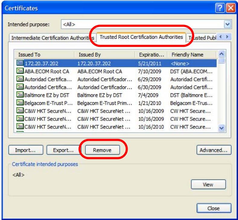 ZYXEL NWA5123AC - Removing a Certificate in Internet Explorer - 3