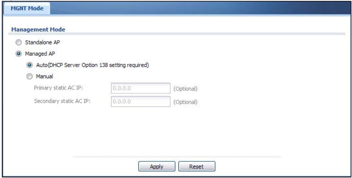 ZYXEL NWA5123AC - Management Mode Screen - 1