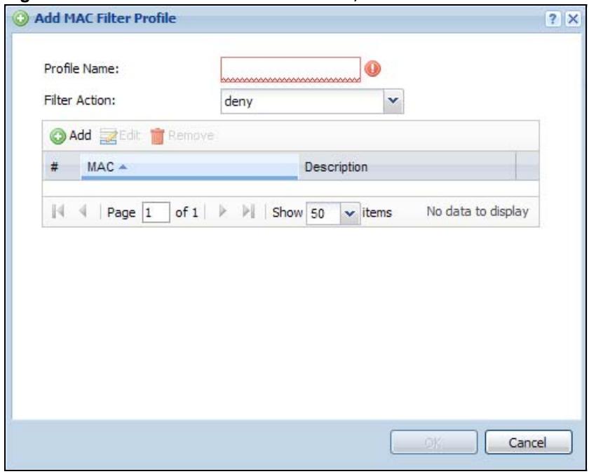 ZYXEL NWA5123AC - Add/Edit MAC Filter Profile - 1