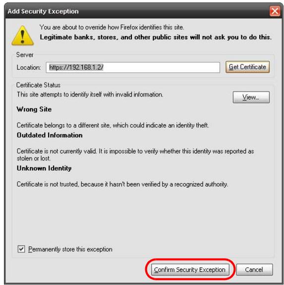 ZYXEL NWA5123AC - Mozilla Firefox Warning Messages - 2