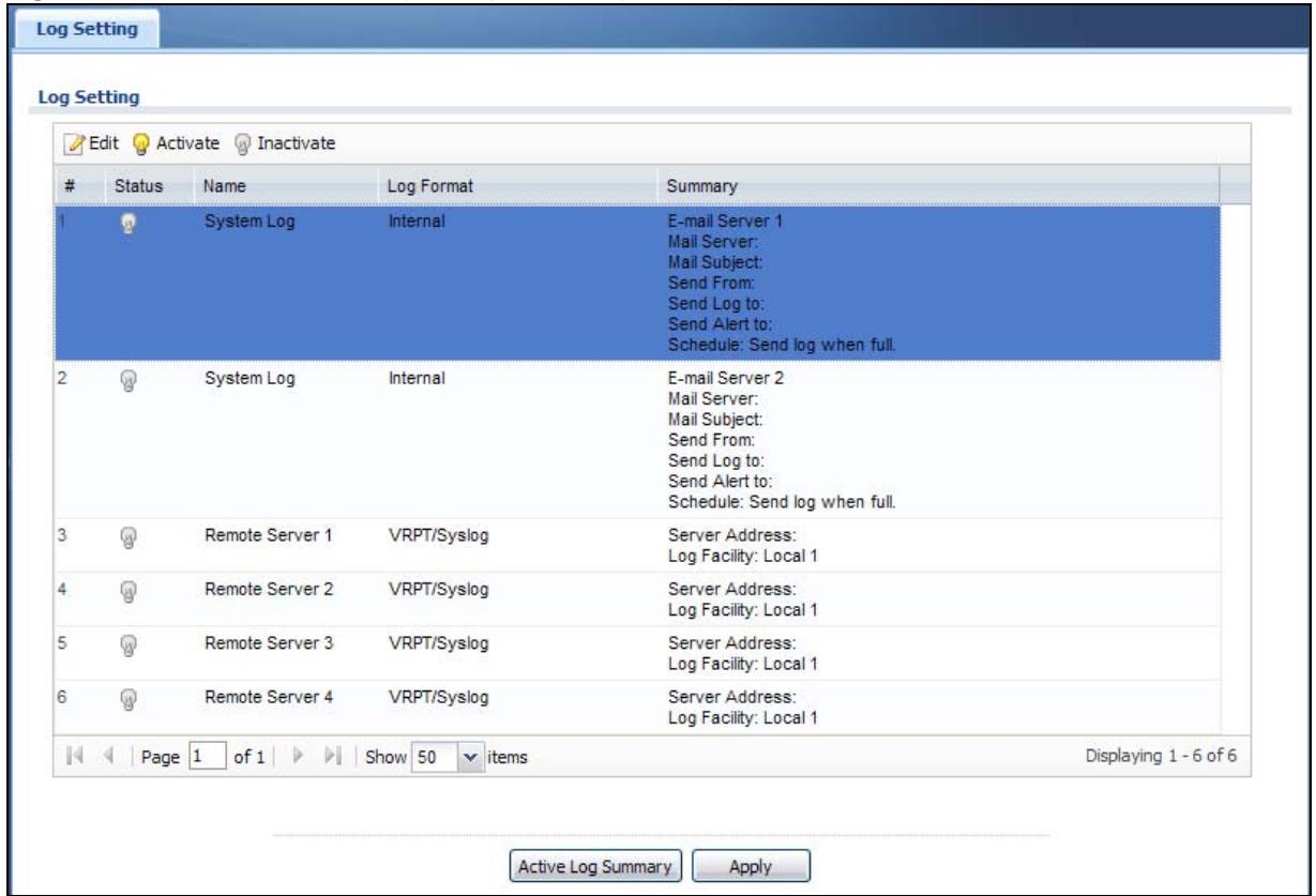 ZYXEL NWA5123AC - Log Setting - 1