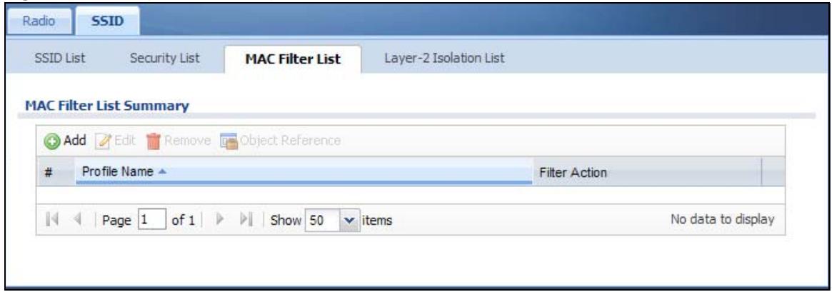 ZYXEL NWA5123AC - MAC Filter List - 1