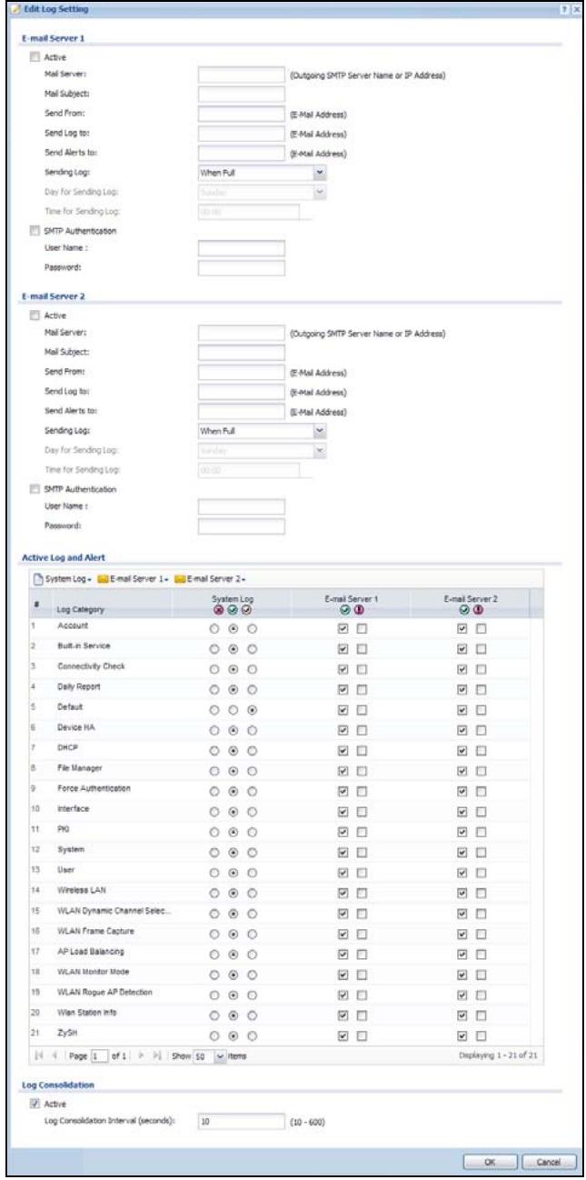 ZYXEL NWA5123AC - Edit System Log Settings - 1