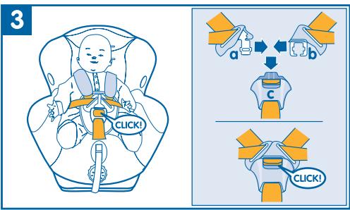 BEBE CONFORT OXYGEN - Sitzeinbau mit dem 3-Punkt-Gurt des Fahrzeuges. - 7