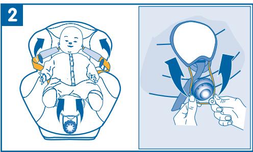 BEBE CONFORT OXYGEN - Sitzeinbau mit dem 3-Punkt-Gurt des Fahrzeuges. - 6