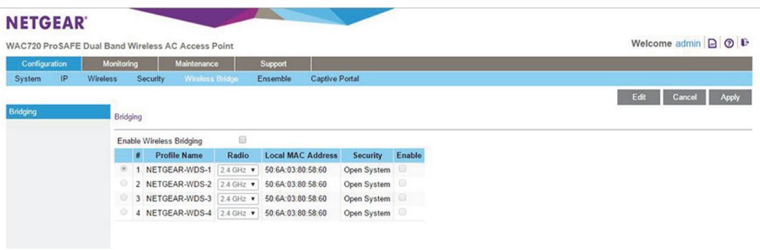 NETGEAR WAC720 X3 - To configure a wireless bridge: - 1