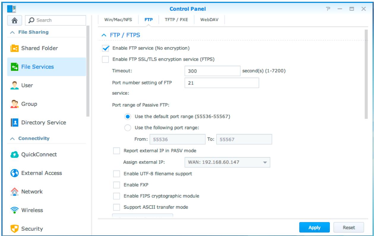 SYNOLOGY NAS DS415 - Accéder aux fichiers via FTP - 1