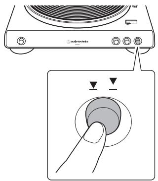 AUDIO TECHNICA ATLP6 - Appuyez sur le bouton de levage du bras de lecture. - 1