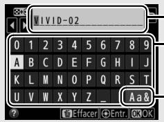 NIKON D5 - Saisie de texte - 1