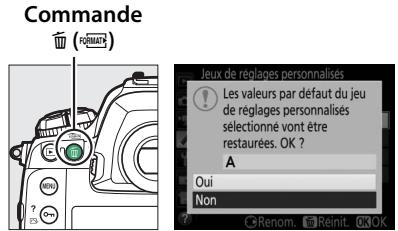 NIKON D5 - Rétablissement des réglages par défaut - 1