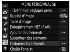 NIKON D5 - Quittez et revenez au menu personnel. - 1
