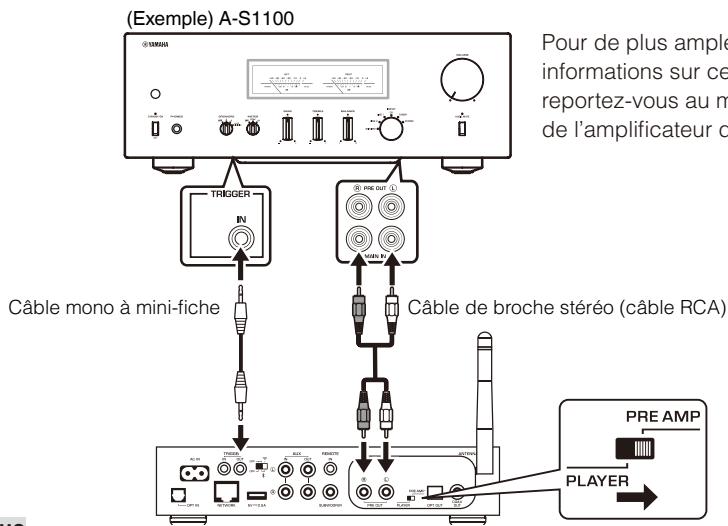 YAMAHA MUSICCAST RN602 - Raccordement d'un amplificateur Hi-Fi Yamaha (Série A-S) - 1