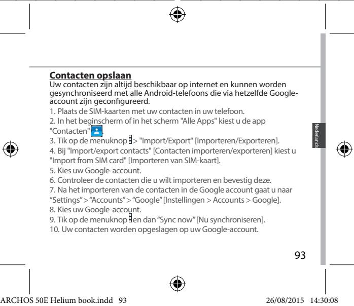 ARCHOS FLIP PHONE - Gegevens synchroniseren - 3