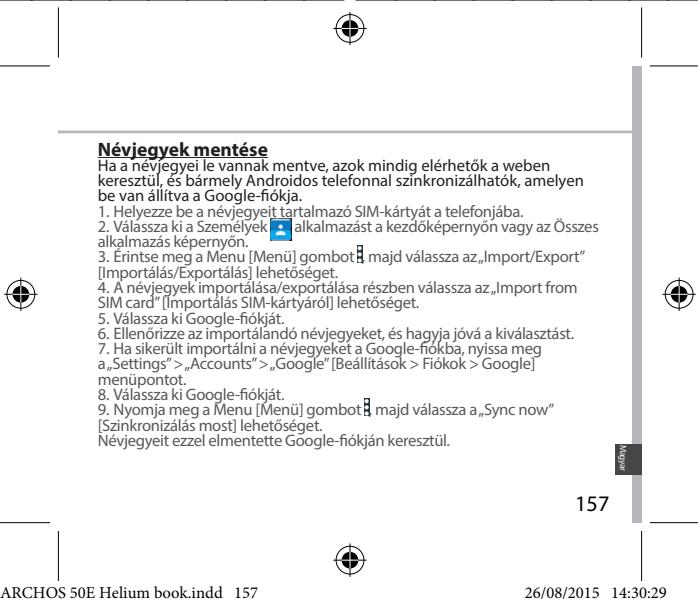 ARCHOS FLIP PHONE - Adatok szinkronizalasa - 3
