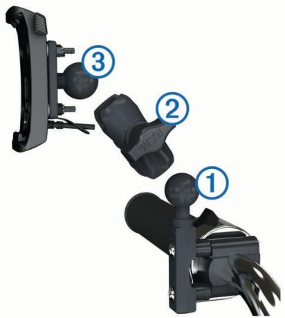 GARMIN ZUMO 310 LM - Fixation de la base au support pour guidon - 1