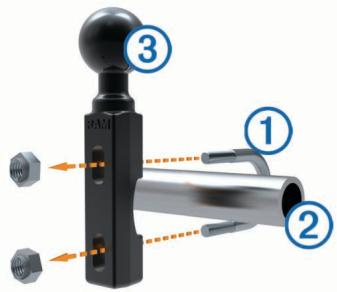 GARMIN ZUMO 310 LM - Installation de l'arceau et du support pour guidon - 1