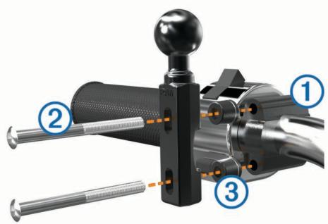 GARMIN ZUMO 310 LM - Fixation du support pour guidon au levier de frein ou d'embrayage - 1