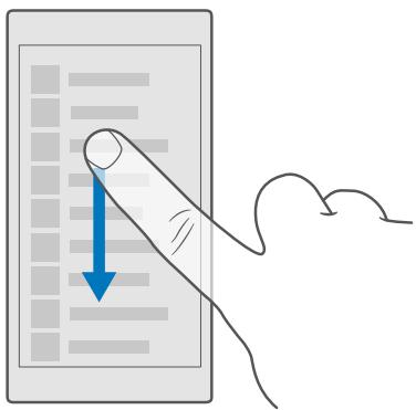 MICROSOFT LUMIA 650 - Scroll through a long list or menu - 1