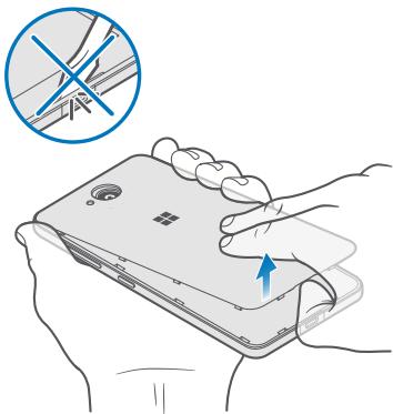 MICROSOFT LUMIA 650 - Insert the SIM and memory card - 1