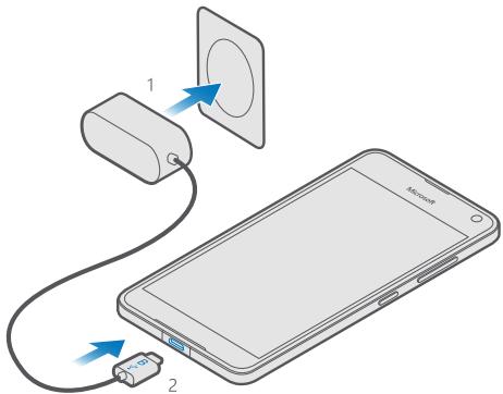 MICROSOFT LUMIA 650 - Charge your phone with a USB charger - 1