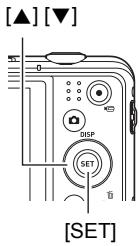 CASIO EXILIM EX ZS 150 - Utilisez [▲] et [▼] pour sélectionner l'élément souhaité sur le panneau PLAY, puis appuyez sur [SET]. - 1