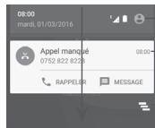 ALCATEL PIXI 4 - Volet des notifications - 1