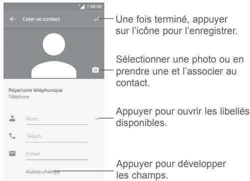 ALCATEL PIXI 4 - Ajouter un contact - 1