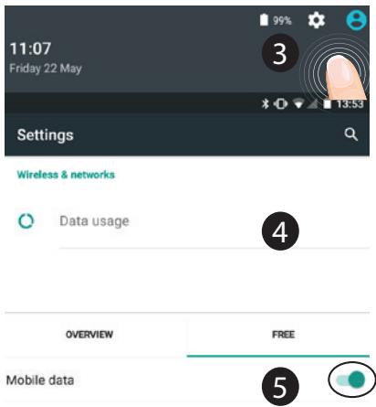 ARCHOS 45C HELIUM - Attivazione/Disattivazione della connessione dati - 1