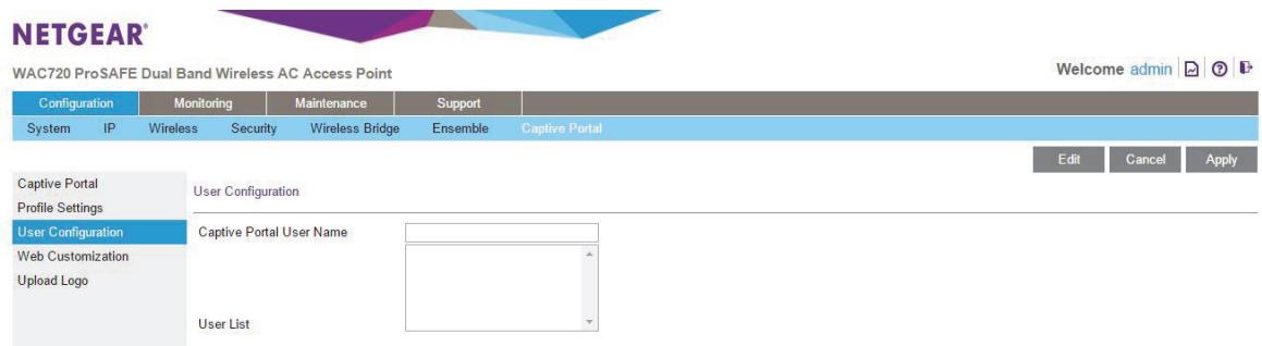 NETGEAR WAC720 - To add users to a captive portal: - 1