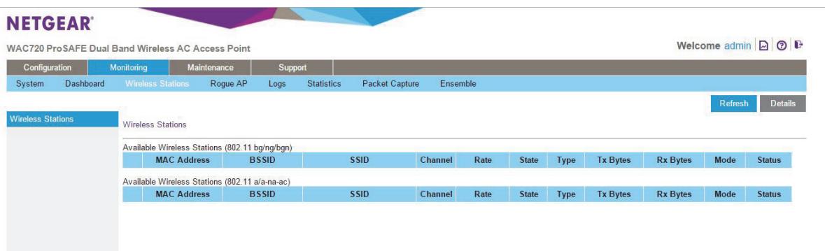 NETGEAR WAC720 - Select Monitoring > Wireless Stations. - 1
