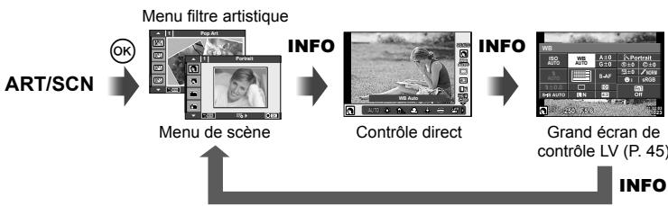 OLYMPUS E-M10 MARK II - Comment afficher les écrans de contrôle - 3