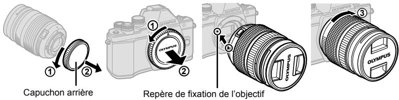 OLYMPUS E-M10 MARK II - Montez un objectif sur l'appareil photo. - 1