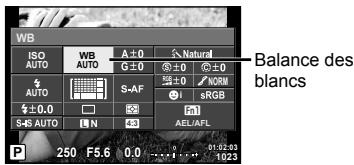 OLYMPUS E-M10 MARK II - Appuyez sur 出 pour selectionner la balance des blancs. - 1
