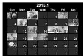 OLYMPUS E-M10 MARK II - Affichage de l'index/Affichage du calendrier - 16