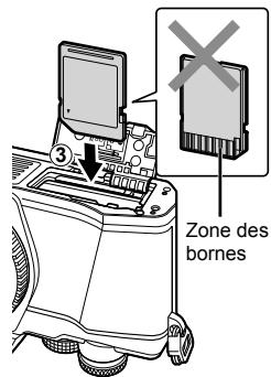 OLYMPUS E-M10 MARK II - Insertion de la carte. - 2