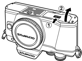 OLYMPUS E-M10 MARK II - Insertion de la carte. - 1