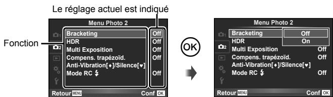 OLYMPUS E-M10 MARK II - Opérations de menu de base - 2