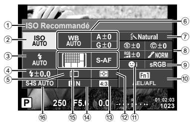 OLYMPUS E-M10 MARK II - Sélection d'options de prise de vue - 1