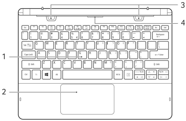 ACER ASPIRE SWITCH 10 SW3-013-182Y - Vue frontale du clavier - 1