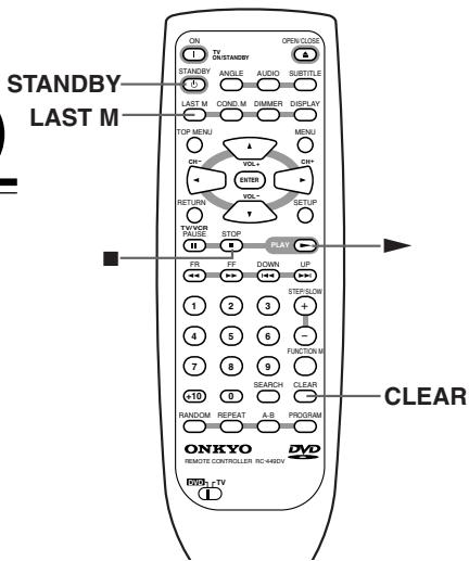 ONKYO DV-SP 500 - Continuing Playback from a Specified Location (Last Memory) - 1