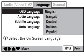 ONKYO DV-SP 500 - Setting the On-screen Display (OSD) Language - 1