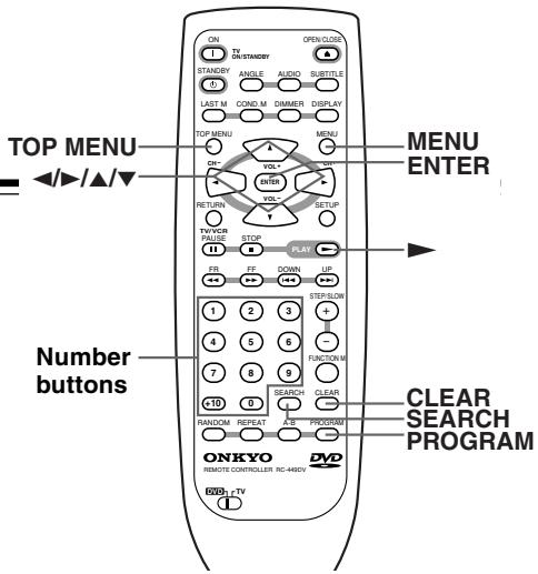 ONKYO DV-SP 500 - To perform a direct title or chapter/track search using the number buttons - 1