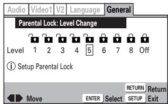 ONKYO DV-SP 500 - Setting the Parental Lock Level - 1