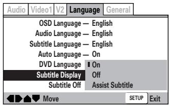 ONKYO DV-SP 500 - ■ Selecting subtitles, assist subtitles or no subtitles Expert - 1