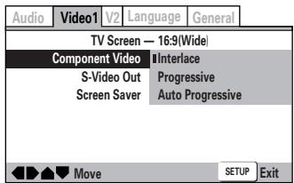 ONKYO DV-SP 500 - Setting the Component Video Output - 1