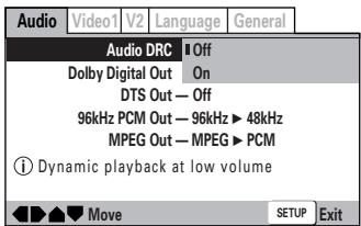 ONKYO DV-SP 500 - Adjusting the Dynamic Range of the Audio Soundtrack - 1