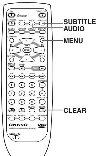 ONKYO DV-SP 500 - Selecting the Audio/Subtitle Language - 1