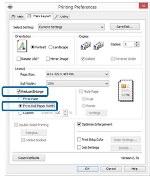 EPSON SC-P400 - Ajuster à la largeur du papier rouleau (Windows uniquely) - 2