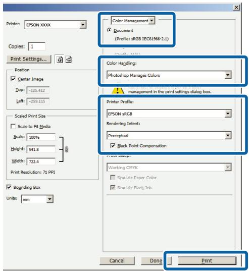 EPSON SC-P400 - Configuration de la gestion des couleurs avec les applications - 1